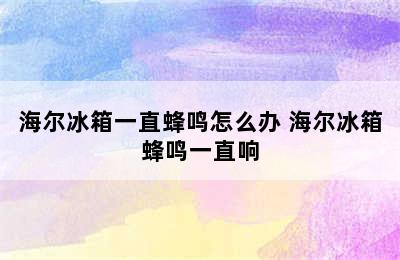 海尔冰箱一直蜂鸣怎么办 海尔冰箱蜂鸣一直响